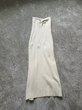 Strapless Knit Maxi Dress in Cream